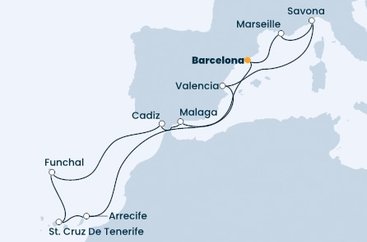Španielsko, Francúzsko, Taliansko, Portugalsko z Barcelony na lodi Costa Diadema
