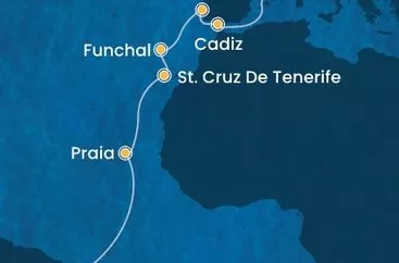 Španielsko, Portugalsko, Kapverdy, Brazília z Barcelony na lodi Costa Favolosa