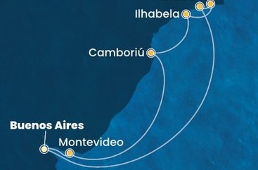 Argentína, Uruguaj, Brazília z Buenos Aires na lodi Costa Favolosa