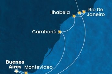 Argentína, Uruguaj, Brazília z Buenos Aires na lodi Costa Serena