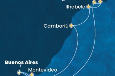 Argentína, Uruguaj, Brazília z Buenos Aires na lodi Costa Favolosa