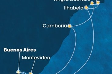Argentína, Uruguaj, Brazília z Buenos Aires na lodi Costa Serena