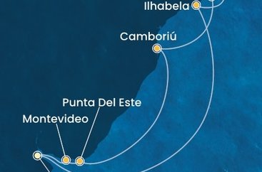 Argentína, Uruguaj, Brazília z Buenos Aires na lodi Costa Serena