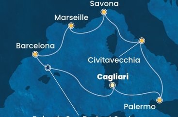 Taliansko, Francúzsko, Španielsko z Cagliari na lodi Costa Smeralda