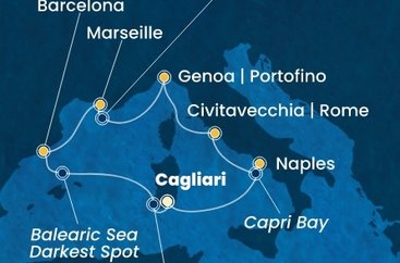 Taliansko, Francúzsko, Španielsko z Cagliari na lodi Costa Smeralda