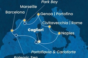 Taliansko, Francúzsko, Španielsko z Cagliari na lodi Costa Smeralda