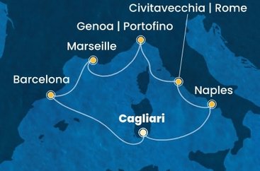Taliansko, Francúzsko, Španielsko z Cagliari na lodi Costa Smeralda