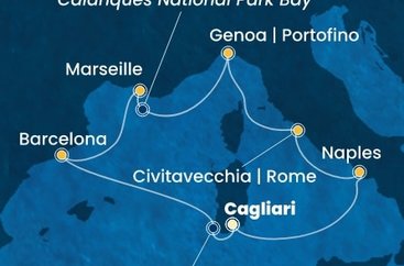 Taliansko, Francúzsko, Španielsko z Cagliari na lodi Costa Smeralda