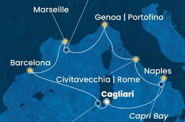 Taliansko, Francúzsko, Španielsko z Cagliari na lodi Costa Smeralda