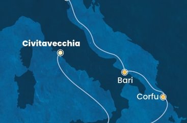 Taliansko, Grécko z Civitavechie na lodi Costa Deliziosa