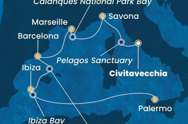 Taliansko, Francúzsko, Španielsko z Civitavechie na lodi Costa Toscana