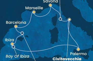 Taliansko, Francúzsko, Španielsko z Civitavechie na lodi Costa Toscana