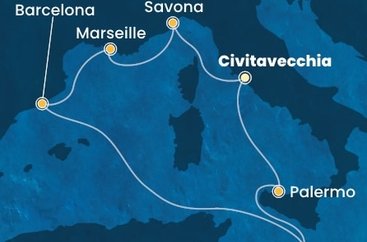 Taliansko, Francúzsko, Španielsko, Malta z Civitavechie na lodi Costa Pacifica