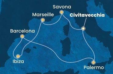 Taliansko, Francúzsko, Španielsko z Civitavechie na lodi Costa Smeralda
