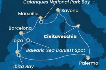 Taliansko, Francúzsko, Španielsko z Civitavechie na lodi Costa Toscana