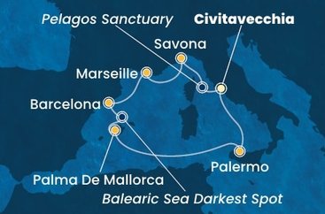 Taliansko, Francúzsko, Španielsko z Civitavechie na lodi Costa Toscana