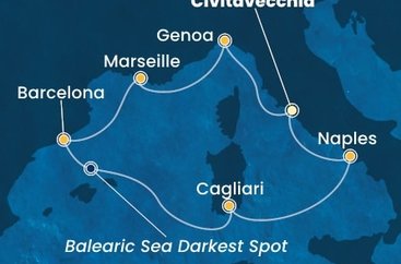 Taliansko, Francúzsko, Španielsko z Civitavechie na lodi Costa Toscana