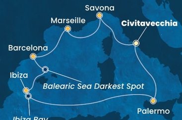 Taliansko, Francúzsko, Španielsko z Civitavechie na lodi Costa Toscana