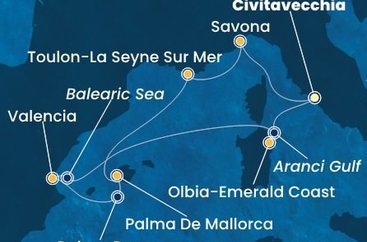 Taliansko, Francúzsko, Španielsko,  z Civitavechie na lodi Costa Pacifica