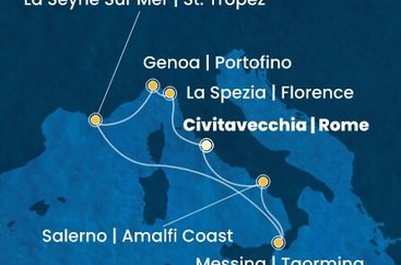 Taliansko, Francúzsko z Civitavechie na lodi Costa Fascinosa