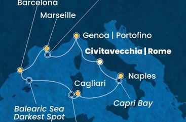 Taliansko, Francúzsko, Španielsko z Civitavechie na lodi Costa Smeralda