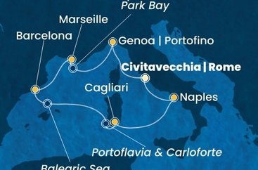 Taliansko, Francúzsko, Španielsko z Civitavechie na lodi Costa Smeralda