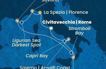 Taliansko, , Francúzsko z Civitavechie na lodi Costa Fascinosa