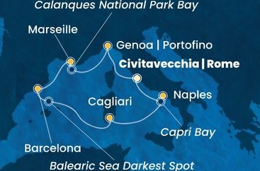 Taliansko, Francúzsko, Španielsko z Civitavechie na lodi Costa Toscana