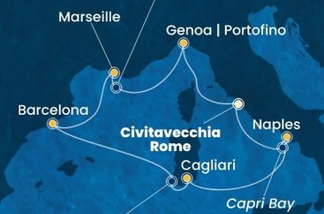 Taliansko, Francúzsko, Španielsko z Civitavechie na lodi Costa Smeralda