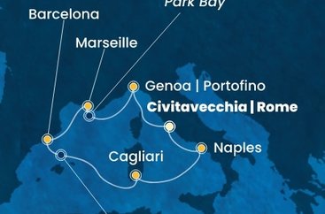 Taliansko, Francúzsko, Španielsko z Civitavechie na lodi Costa Toscana