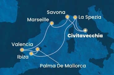 Taliansko, Francúzsko, Španielsko z Civitavechie na lodi Costa Pacifica