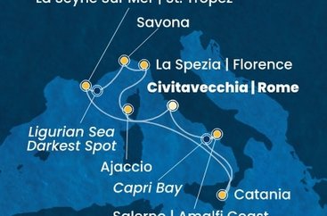 Taliansko, Francúzsko,  z Civitavechie na lodi Costa Fascinosa
