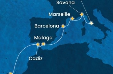 Taliansko, Francúzsko, Španielsko z Civitavechie na lodi Costa Smeralda