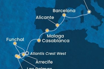 Taliansko, Španielsko, Maroko, Portugalsko z Civitavechie na lodi Costa Pacifica