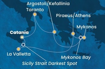 Taliansko, Grécko, Malta z Katánie na lodi Costa Fascinosa
