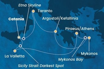 Taliansko, Grécko, Malta z Katánie na lodi Costa Fascinosa