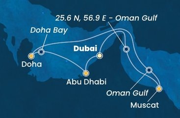 Spojené arabské emiráty, Omán, , Katar z Dubaja na lodi Costa Toscana