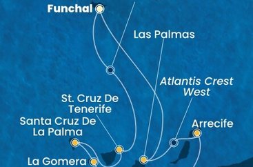 Portugalsko, Španielsko, La Gomera z Funchalu na lodi Costa Fortuna