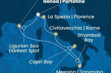 Taliansko, , Francúzsko z Janova na lodi Costa Fascinosa