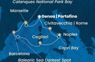 Taliansko, Francúzsko, Španielsko z Janova na lodi Costa Toscana