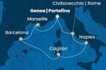 Taliansko, Francúzsko, Španielsko z Janova na lodi Costa Smeralda