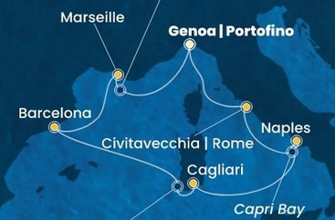 Taliansko, Francúzsko, Španielsko z Janova na lodi Costa Smeralda