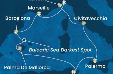 Taliansko, Francúzsko, Španielsko, Tunisko z Janova na lodi Costa Toscana