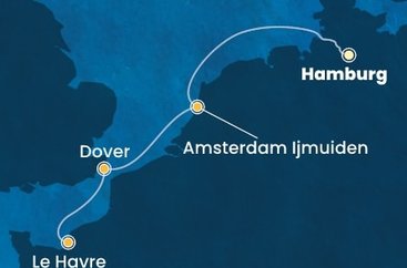 Nemecko, Holandsko, Veľká Británia, Francie z Hamburgu na lodi Costa Favolosa