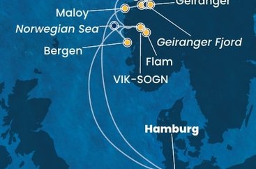 Nemecko, Nórsko z Hamburgu na lodi Costa Favolosa