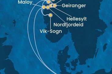 Nemecko, Nórsko z Hamburgu na lodi Costa Favolosa