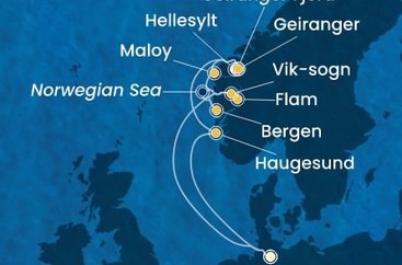 Nemecko, Nórsko z Hamburgu na lodi Costa Favolosa