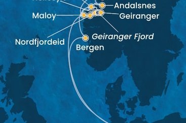 Nemecko, Nórsko, z Andalsnes z Hamburgu na lodi Costa Favolosa