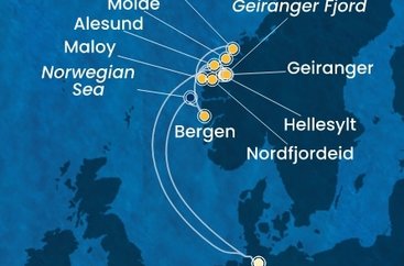 Nemecko, Nórsko z Hamburgu na lodi Costa Favolosa