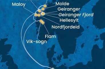Nemecko, Nórsko z Hamburgu na lodi Costa Favolosa